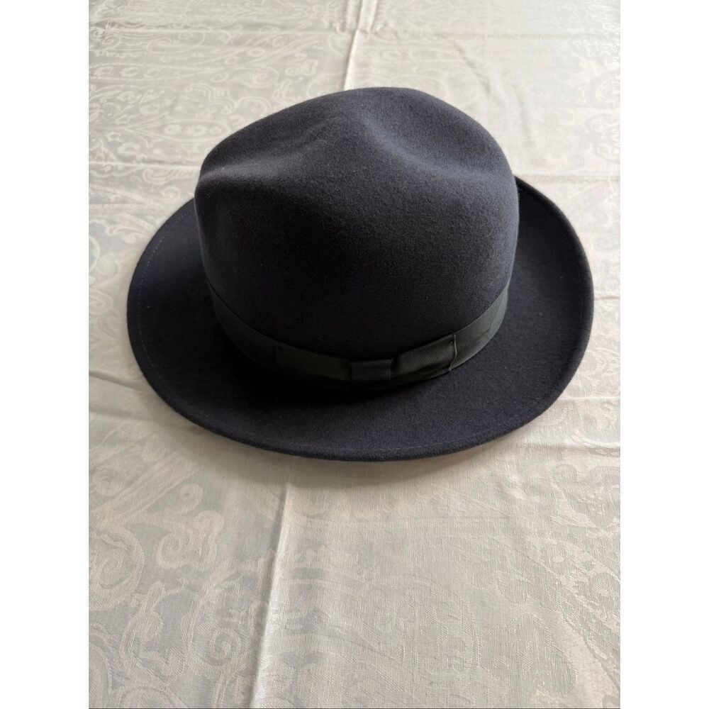 Borges & Scott Dark Grey Felted Wool Fedora Hat Size Small 7